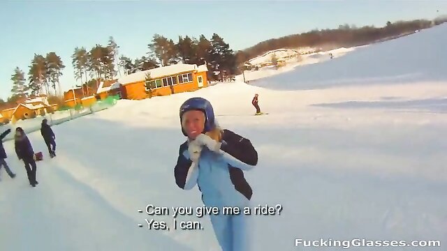 snowboarder babe gets cumshot