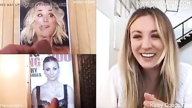 kaley cuoco reacts to cock and cum tribute
