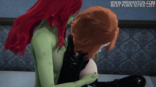 poison ivy and black widow lesbian sex