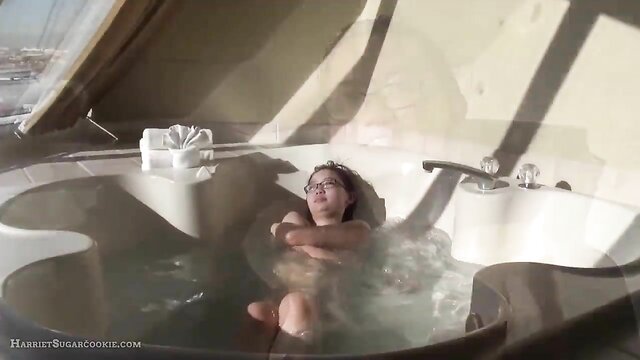 hot asian in hot tub