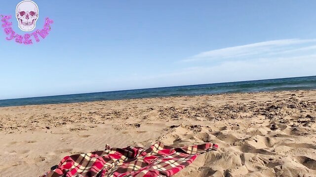 spanish girl public beach blowjob